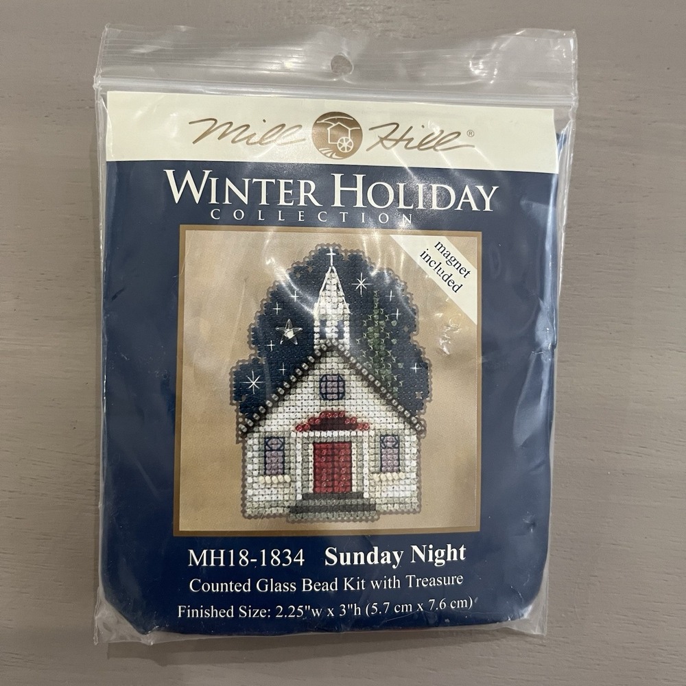 Mill Hill Sunday Night Counted Glass Bead Kit MH18-1834 Stars Country Church